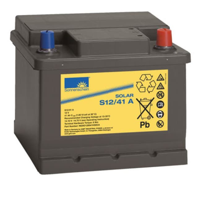 Batterie au plomb Exide Sonnenschein Solar S12 / 41A avec pôle A 12V, 41000mAh