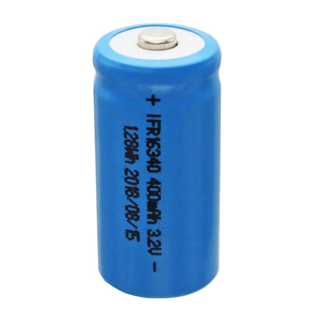 IFR 16340 - Batterie LiFePo4 400mAh 3.2V (bouton en haut) non protégée