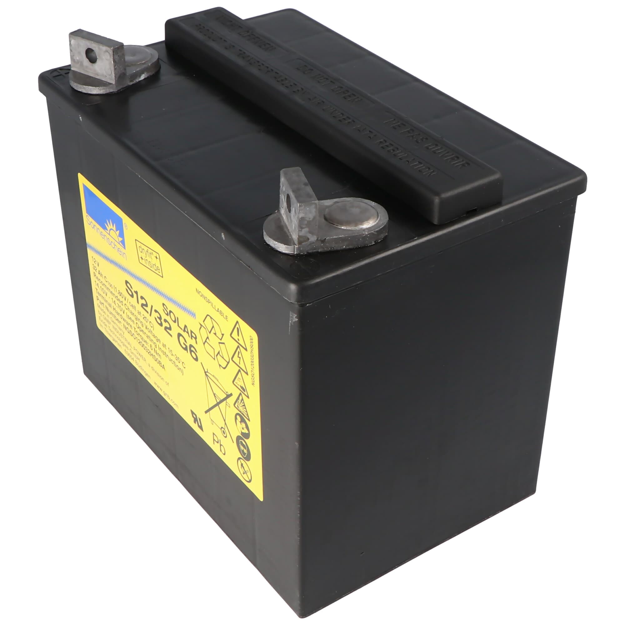 Batterie au plomb-acide pour batterie solaire Sonnenschein S12 / 32G6 12Volt 32Ah, borne à vis M6