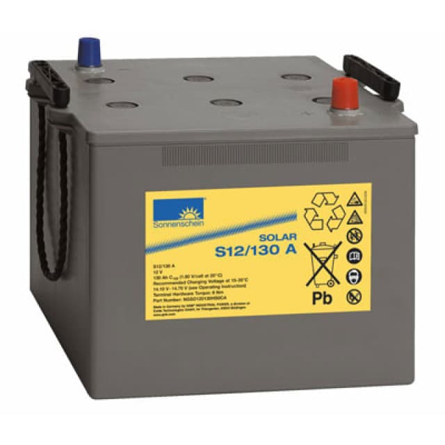 Batterie au plomb Exide Sonnenschein Solar S12 / 130A avec pôle A 12V, 130000mAh
