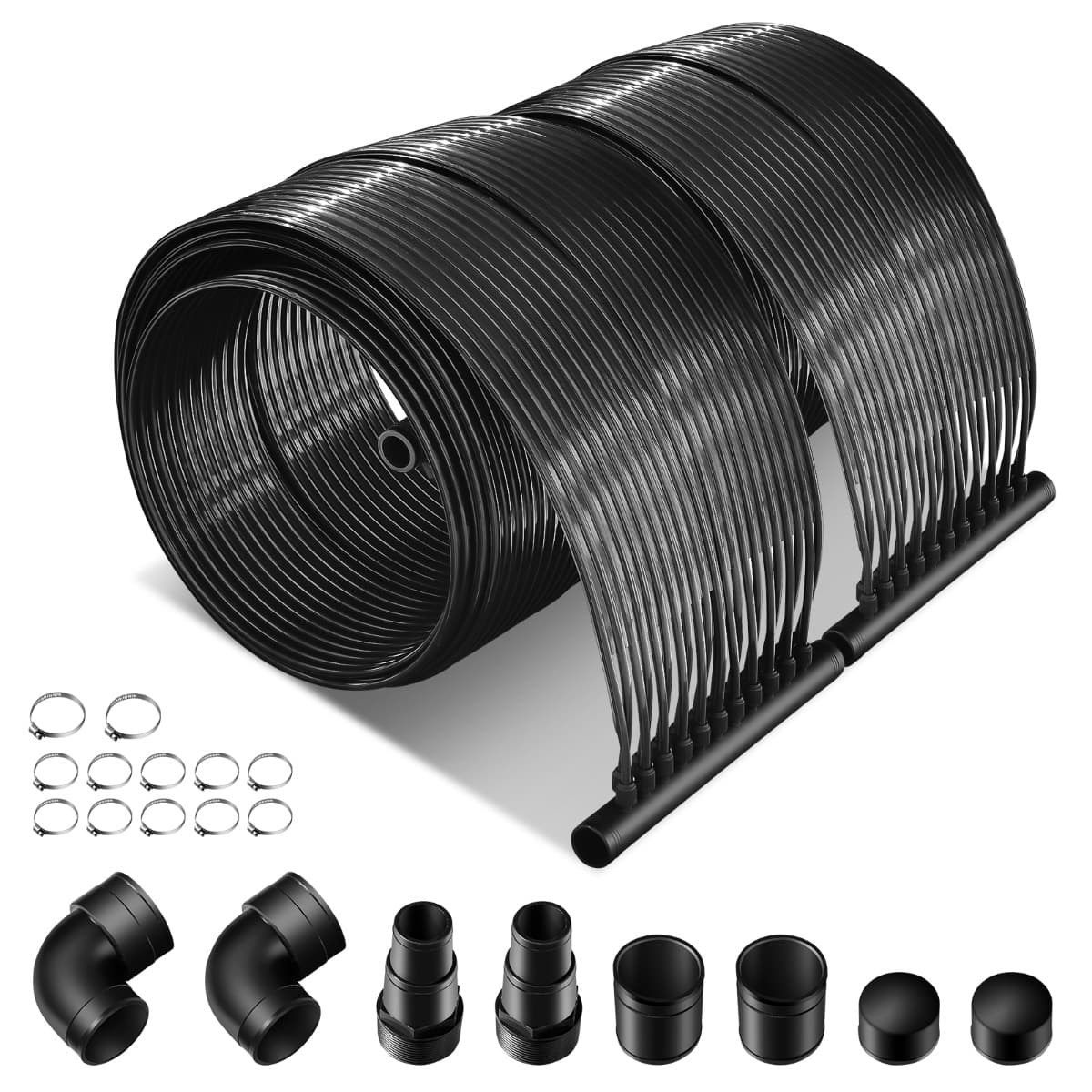 CostwaySolaire Chauffage de Piscine 2 Panneaux Chauffage Solaire Collecteur de 600x75 cm en Matériau PE Résistant aux Intempéries