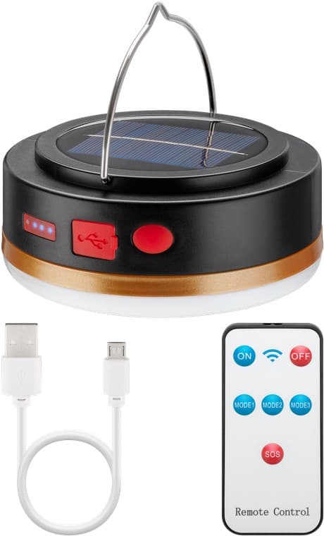 Lampe de camping solaire Goobay LED avec télécommande IR