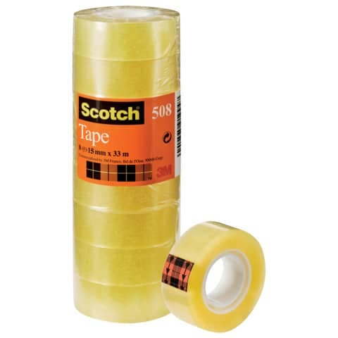 Ruban adhésif 15mmx33m transparent 10RL SCOTCH